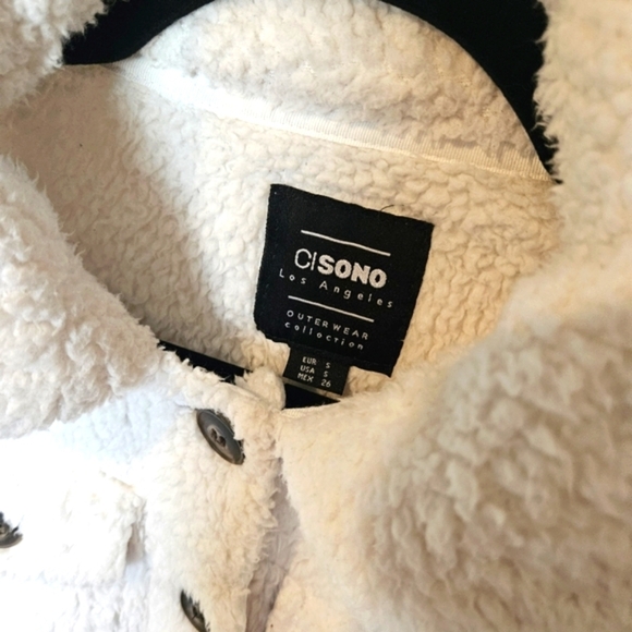 Ci Sono Los Angeles Classic Off-White Teddy Jacket - Picture 5 of 6